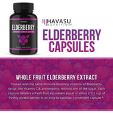 Close-up of Havasu taste-free capsules – elderberry, zinc, and vitamin C blend